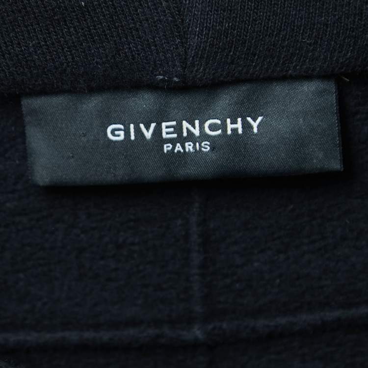 Pre Owned Givenchy Black Rottweiler Print Cotton Hooded Sweatshirt L