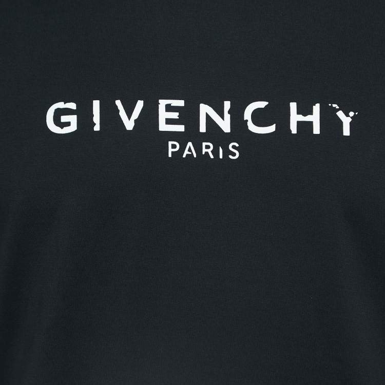 Pre Owned Givenchy Black Logo Print Cotton T-Shirt S