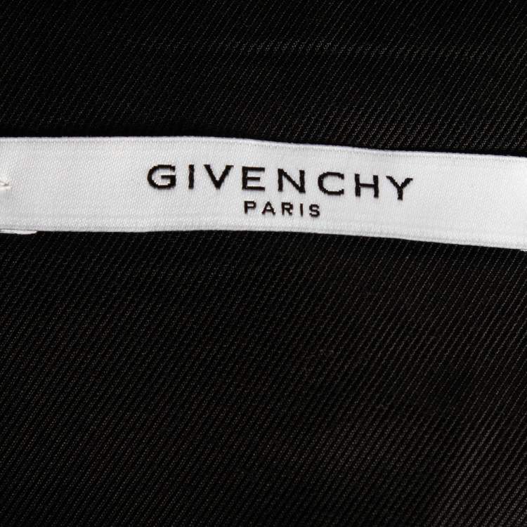 Pre Owned Givenchy Black Wool & Silk Satin Fringed Shawl Collar Blazer M