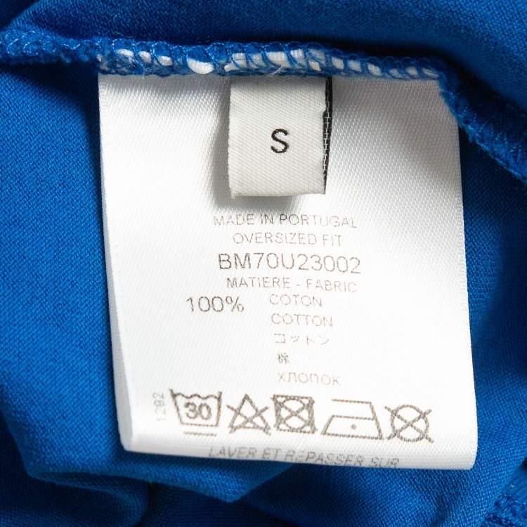 Pre Owned Givenchy Blue Logo Print Cotton Crew Neck Oversized T-Shirt S