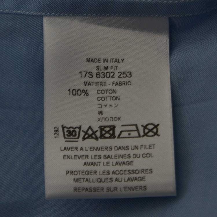 Pre Owned Givenchy Light Blue Cotton Long Sleeve Shirt M