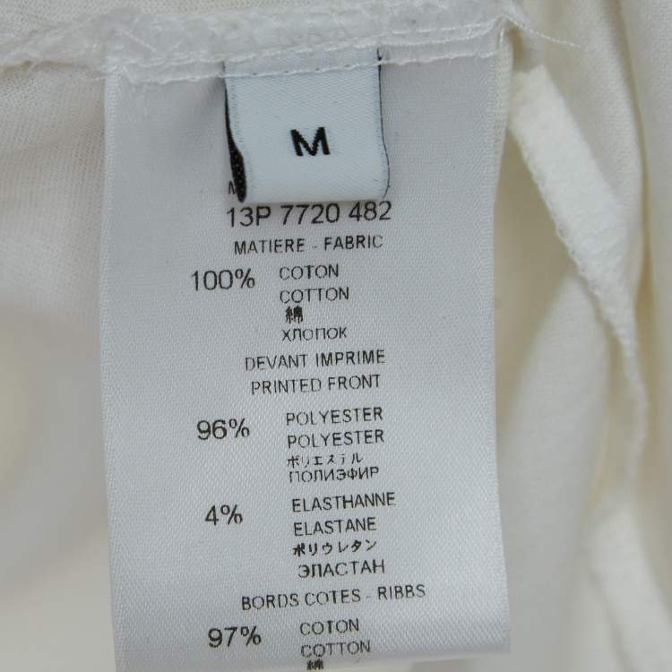 Pre Owned Givenchy White Cotton Print Patch Detail Tank Top M