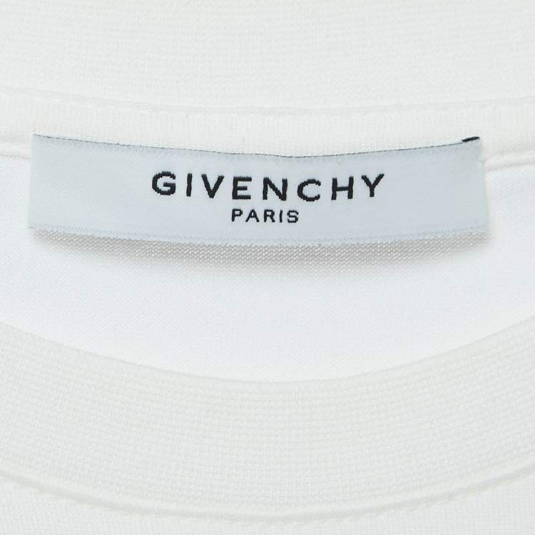 Pre Owned Givenchy White Cotton Print Patch Detail Tank Top M
