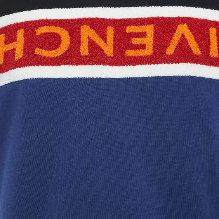 Pre Owned Givenchy Multicolor Up-side Logo Embroidered Cotton Half Sleeve T-Shirt L