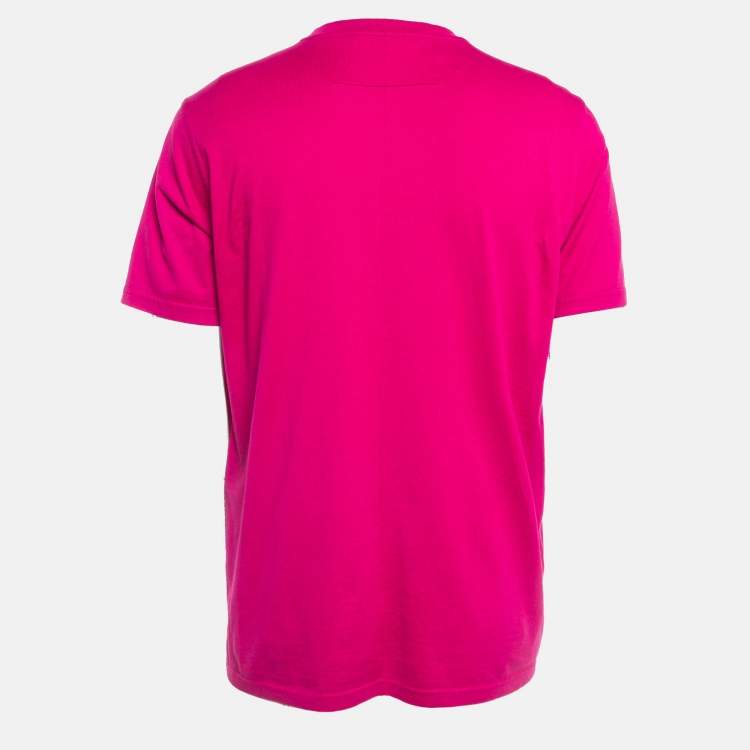 Pre Owned Givenchy Fuchsia Pink Printed Cotton Crew Neck T-Shirt S
