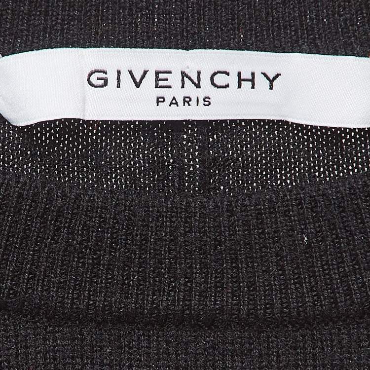 Pre Owned Givenchy Colorblocked Rib Knit Crew Neck Sweatshirt L