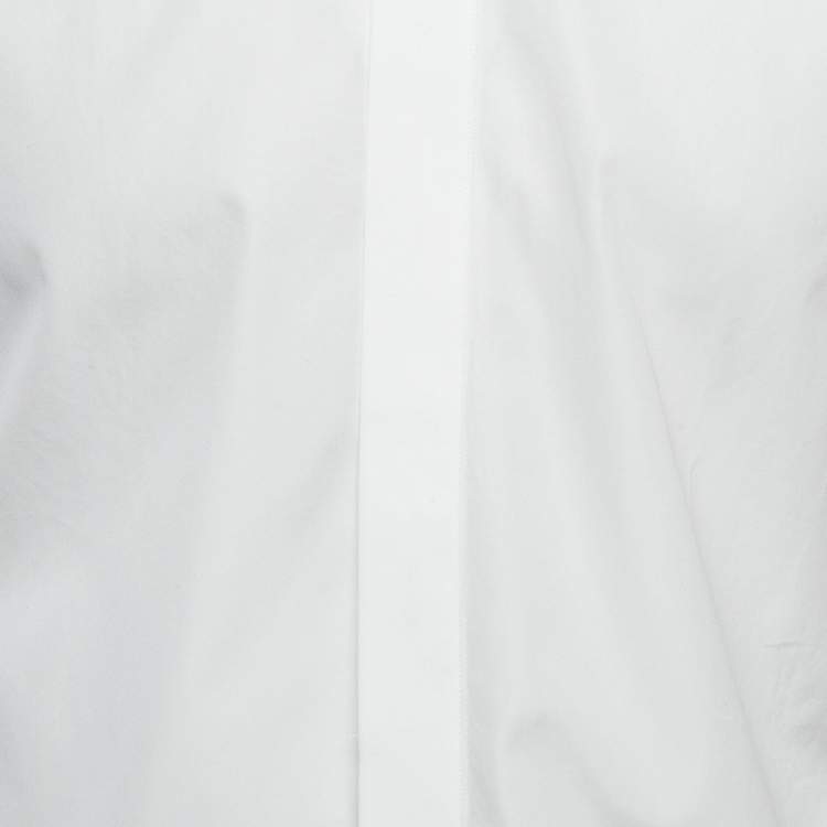 Pre Owned Givenchy White Cotton Hardware Detail Button-Up Shirt L
