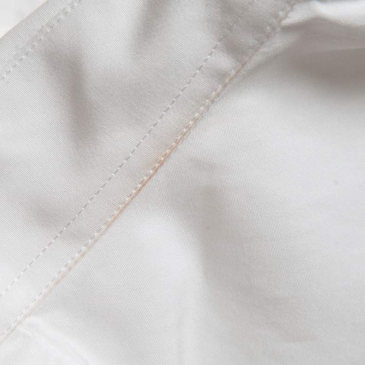 Pre Owned Givenchy White Cotton Hardware Detail Button-Up Shirt L