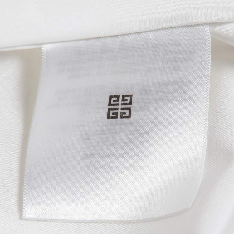 Pre Owned Givenchy White Cotton Hardware Detail Button-Up Shirt L