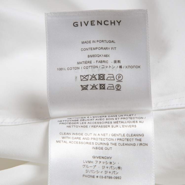 Pre Owned Givenchy White Cotton Hardware Detail Button-Up Shirt L