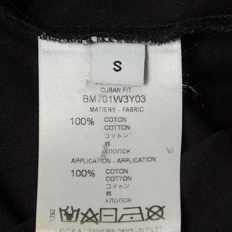 Pre Owned Givenchy Black Logo Applique Distressed Cotton Crew Neck T-Shirt S