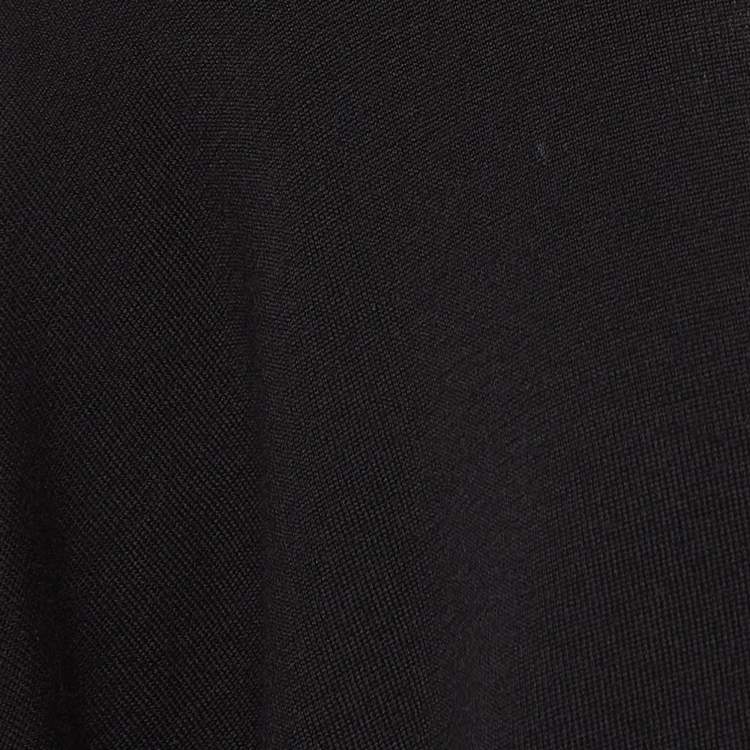 Pre Owned Givenchy Black Logo Tape Trim Wool Knit Crew Neck Sweatshirt L