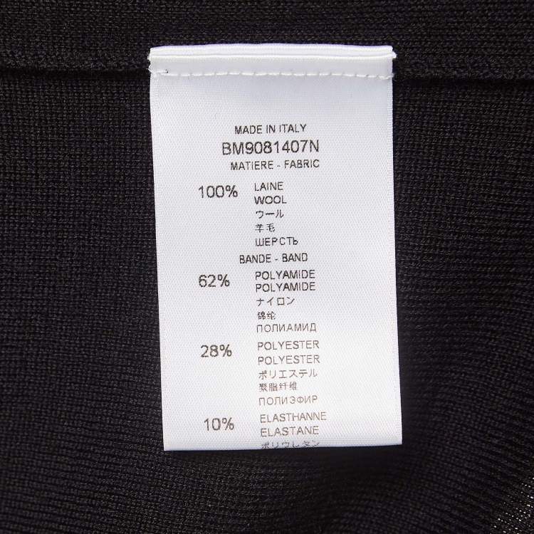 Pre Owned Givenchy Black Logo Tape Trim Wool Knit Crew Neck Sweatshirt L