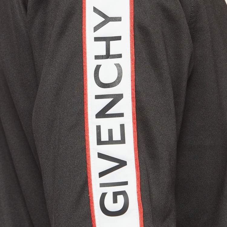 Pre Owned Givenchy Black Jersey Logo Tape Detail Track Jacket XL