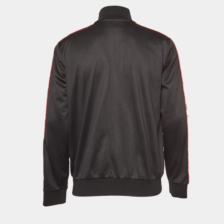 Givenchy Black Jersey Logo Tape Detail Track Jacket XL