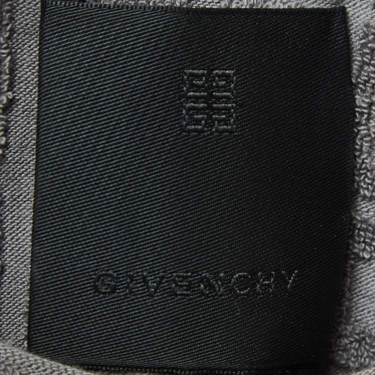 Pre Owned Givenchy Grey GG Patterned Terry Half Sleeve T-Shirt M