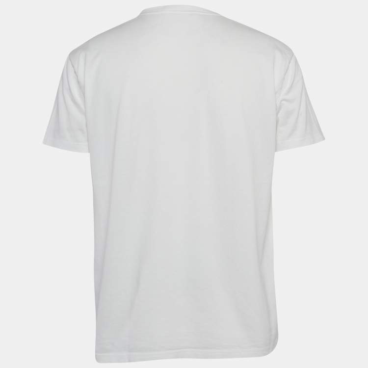Pre Owned Givenchy White Faded Logo Print Cotton Crew Neck T-Shirt XS