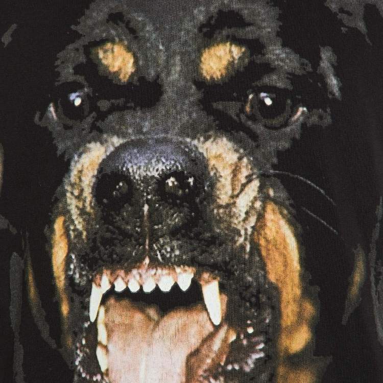 Pre Owned Givenchy Black Rottweiler Cotton Knit Sweatshirt XS