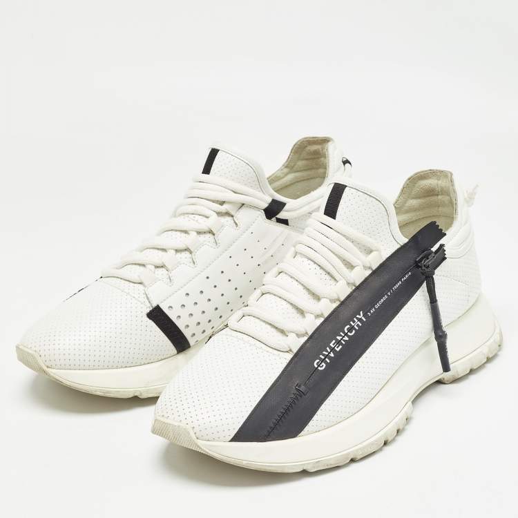 Pre Owned Givenchy White Leather Lace Up Sneakers Size 41