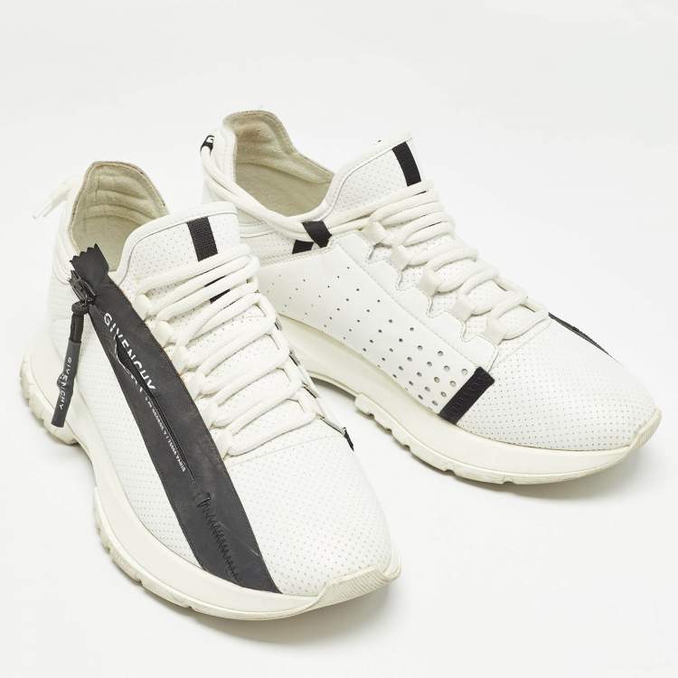 Pre Owned Givenchy White Leather Lace Up Sneakers Size 41
