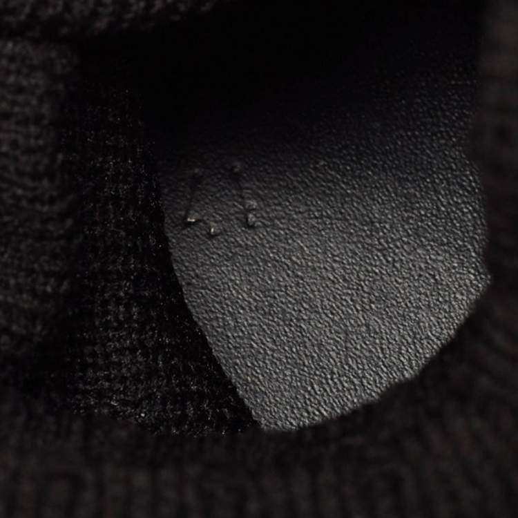 Pre Owned Givenchy Black Knit Fabric Logo High Top Sneakers Size 41