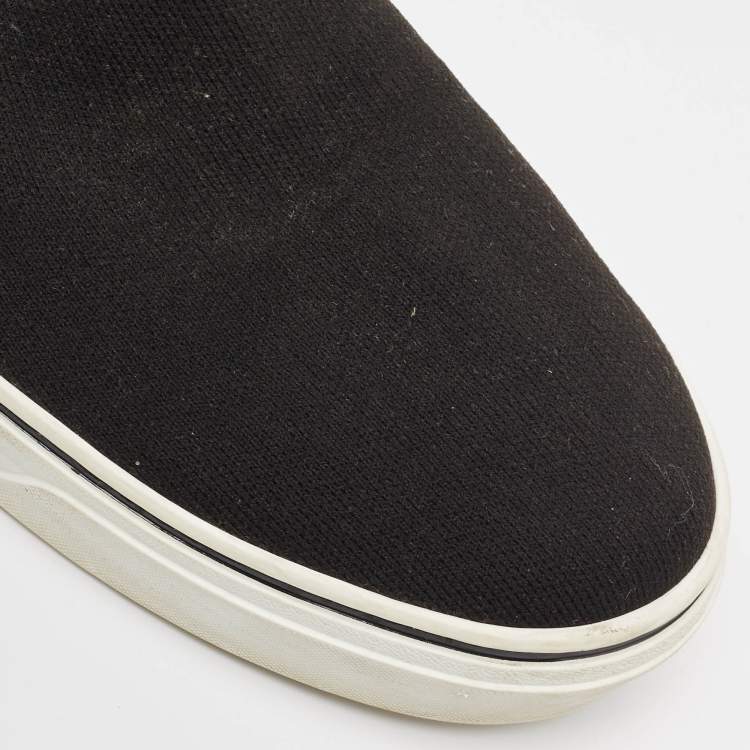 Pre Owned Givenchy Black Knit Fabric Logo High Top Sneakers Size 41