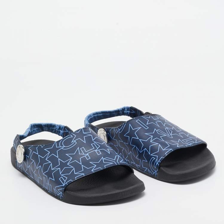 Pre Owned Givenchy Blue Canvas Slingback Flat Sandals Size 43