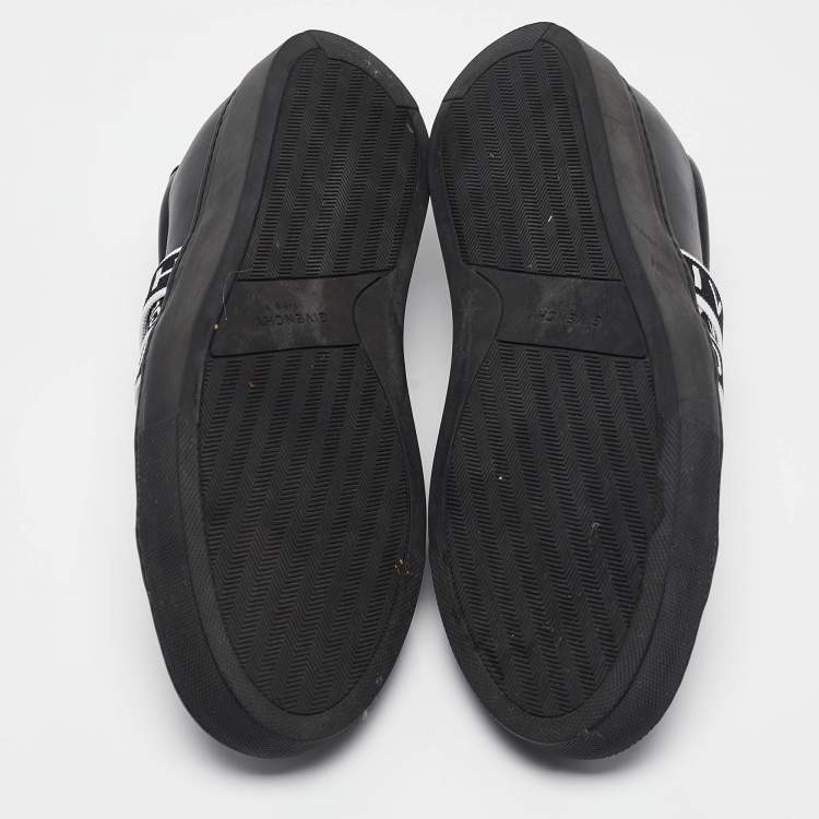 Pre Owned Givenchy Black Leather 4G Webbing Detail Low Top Sneakers Size 42