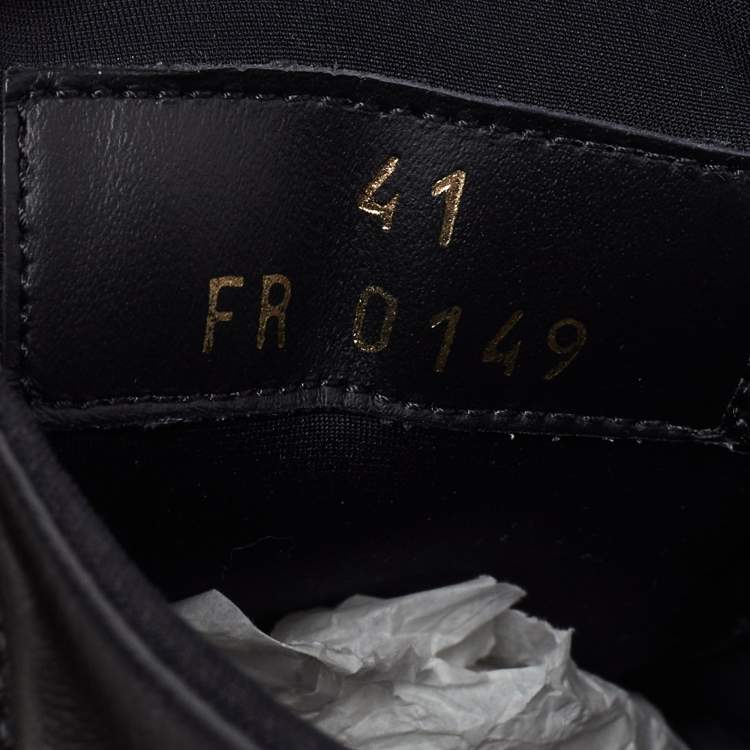Pre Owned Givenchy Black/White Logo Print Leather Jaw Sneakers Size 41