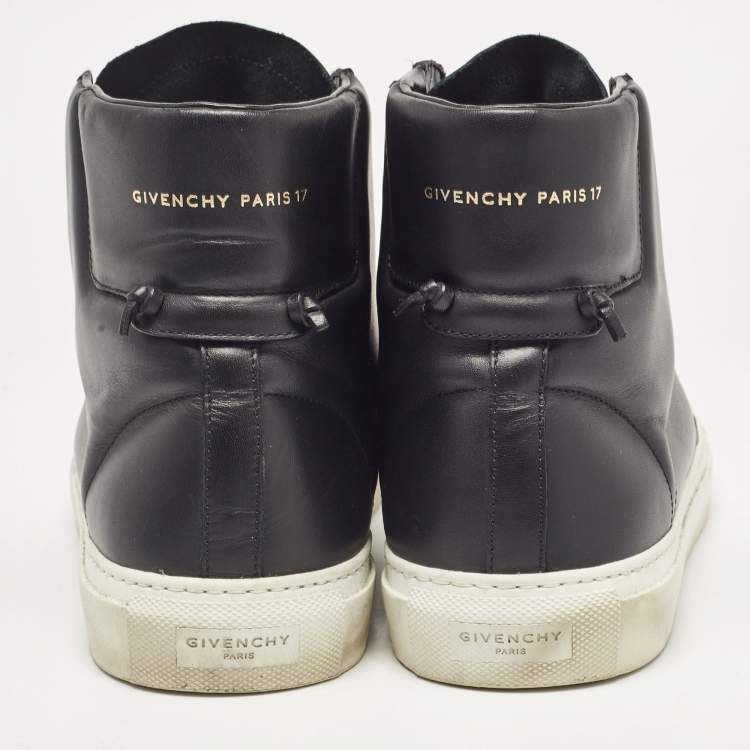 Pre Owned Givenchy Black Leather Urban Street High Top Sneakers Size 43