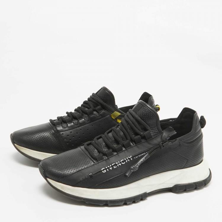 Pre Owned Givenchy Black Leather Spectre Lace Up Sneakers Size 41