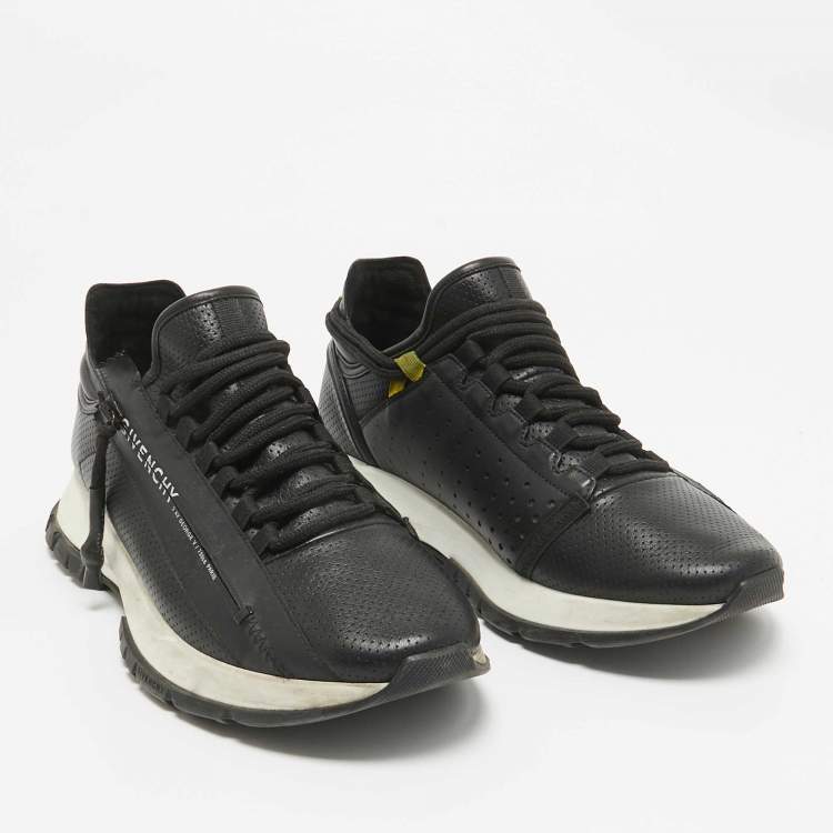 Pre Owned Givenchy Black Leather Spectre Lace Up Sneakers Size 41