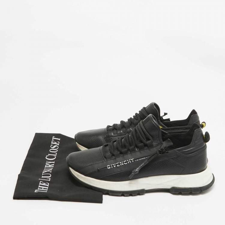 Pre Owned Givenchy Black Leather Spectre Lace Up Sneakers Size 41