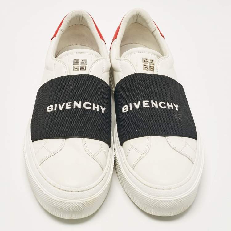 Pre Owned Givenchy White Leather Urban Street Low Top Sneakers Size 43.5
