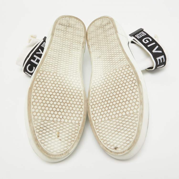 Pre Owned Givenchy White Knit Fabric High Top Sneakers Size 44
