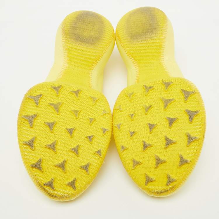 Pre Owned Givenchy Yellow Knit Fabric TK-360 Low Top Sneakers Size 42