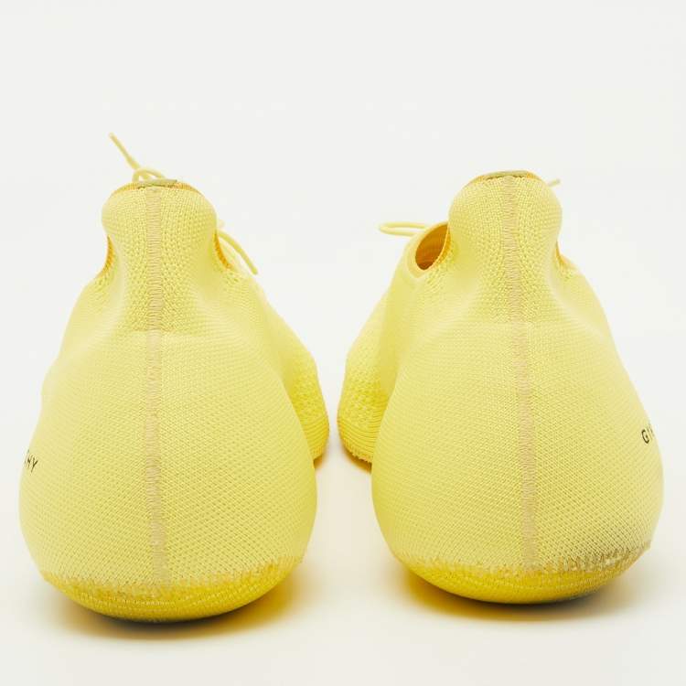 Pre Owned Givenchy Yellow Knit Fabric TK-360 Low Top Sneakers Size 42