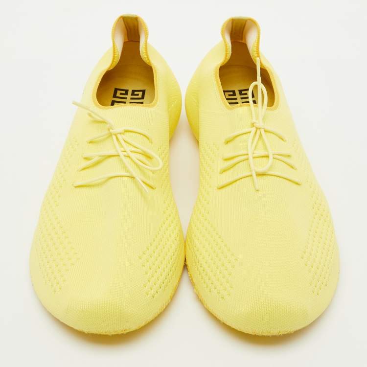 Pre Owned Givenchy Yellow Knit Fabric TK-360 Low Top Sneakers Size 42