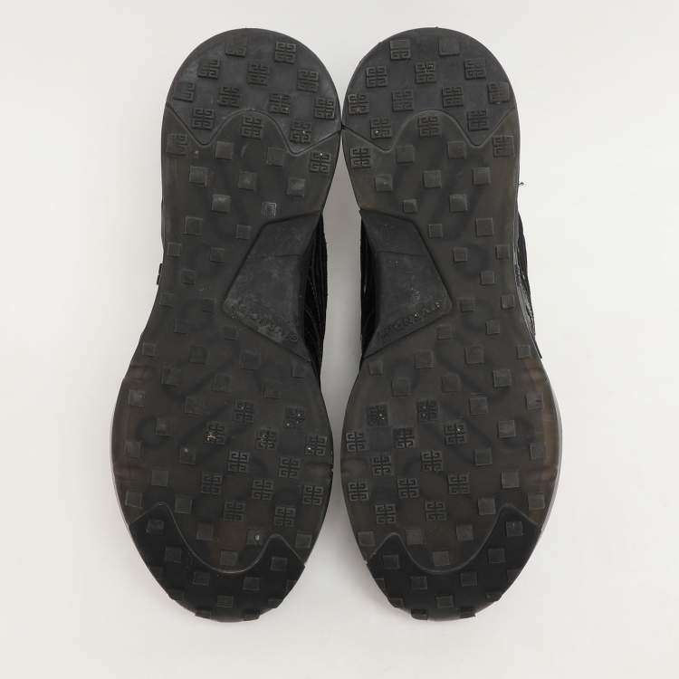 Pre Owned Givenchy Black Croc Embossed Leather GIV 1 Low Top Sneakers Size 41