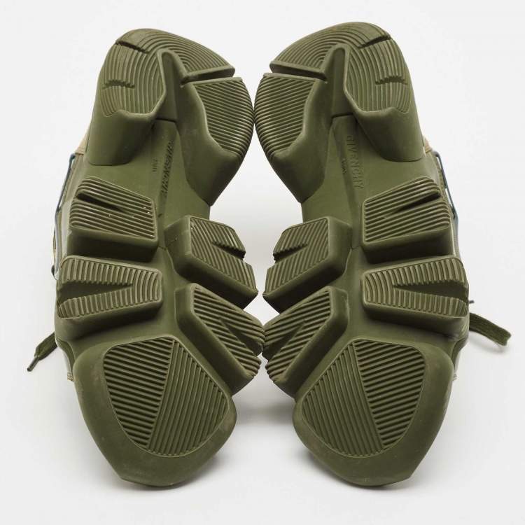 Pre Owned Givenchy Green Leather Jaw Low Top Sneakers Size 41