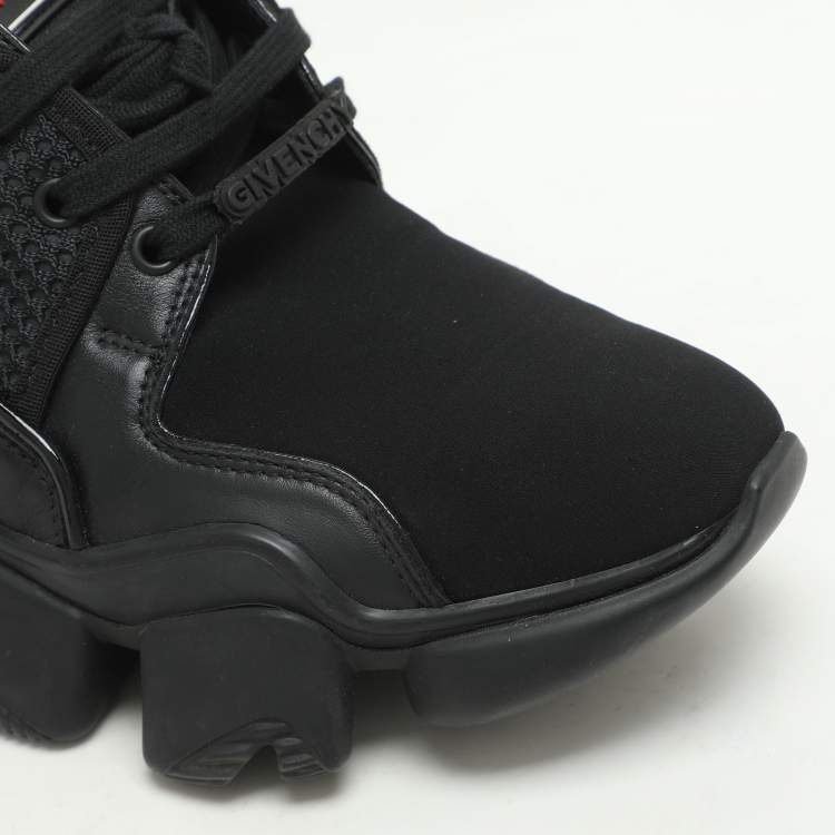Pre Owned Givenchy Black Leather and Mesh Jaw Low Top Sneakers Size 44