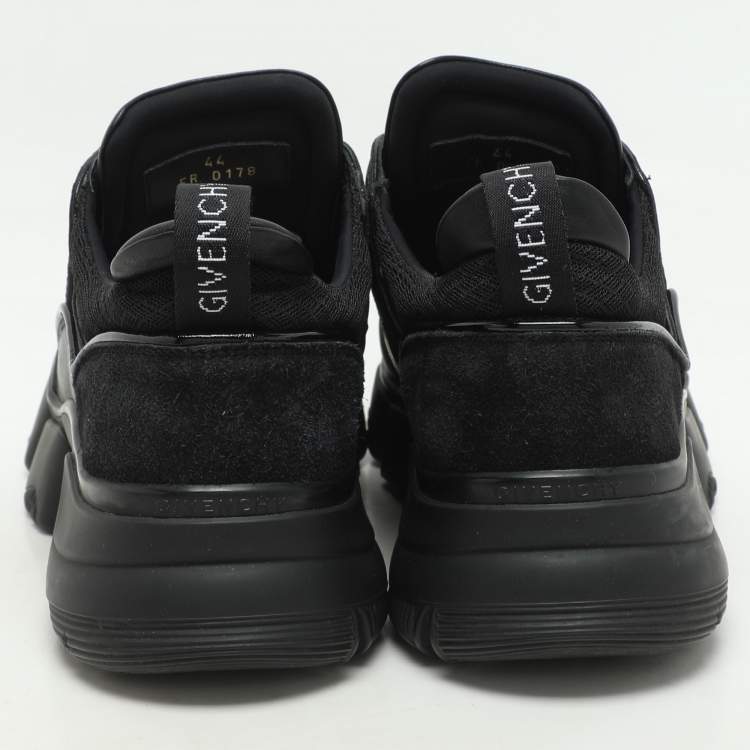 Pre Owned Givenchy Black Leather and Mesh Jaw Low Top Sneakers Size 44