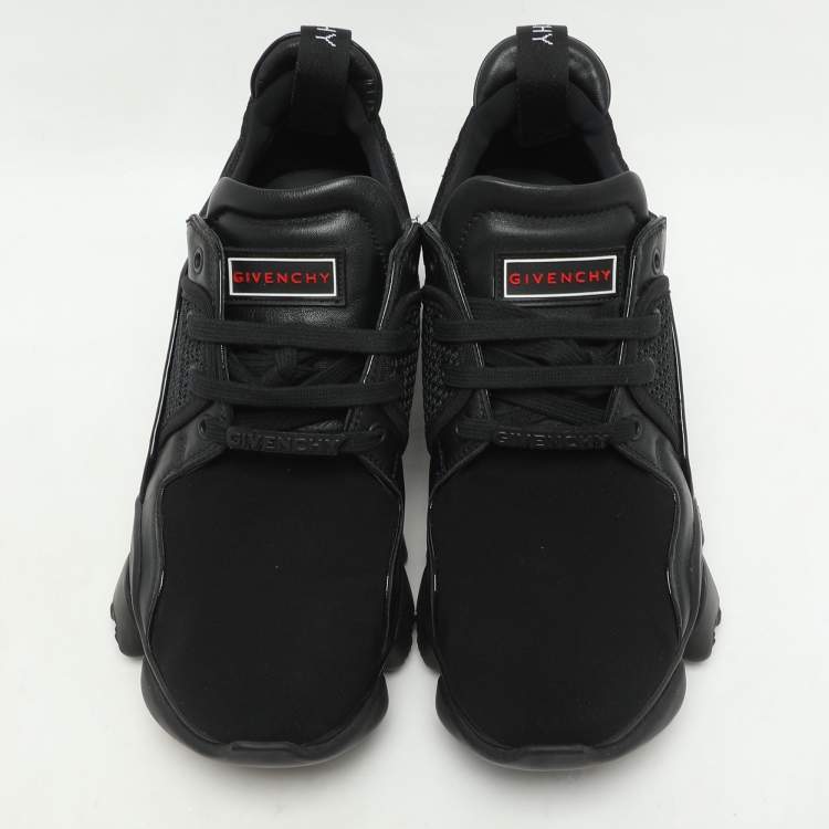 Pre Owned Givenchy Black Leather and Mesh Jaw Low Top Sneakers Size 44