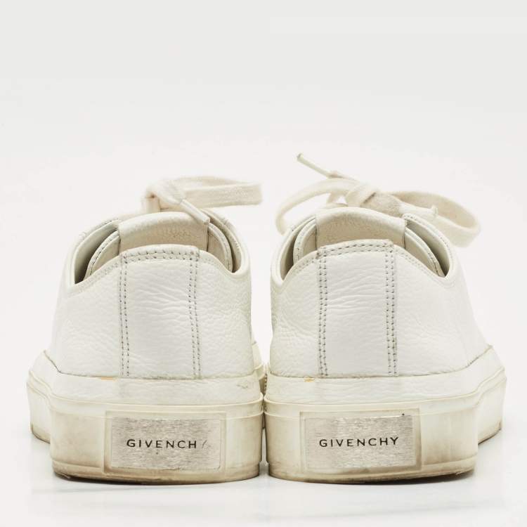 Pre Owned Givenchy White Leather Lace Up Sneakers Size 40