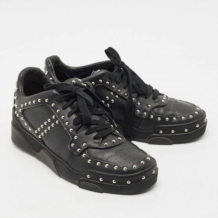 Pre Owned Givenchy Black Studded Leather Tyson High Top Sneakers Size 43