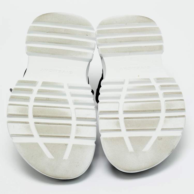 Pre Owned Givenchy Black Canvas and Leather Spectre Flat Sandals Size 42