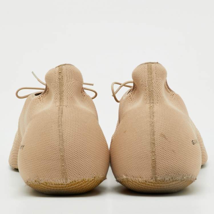 Pre Owned Givenchy Beige Knit Fabric TK-360 Lace Up Sneakers Size 42