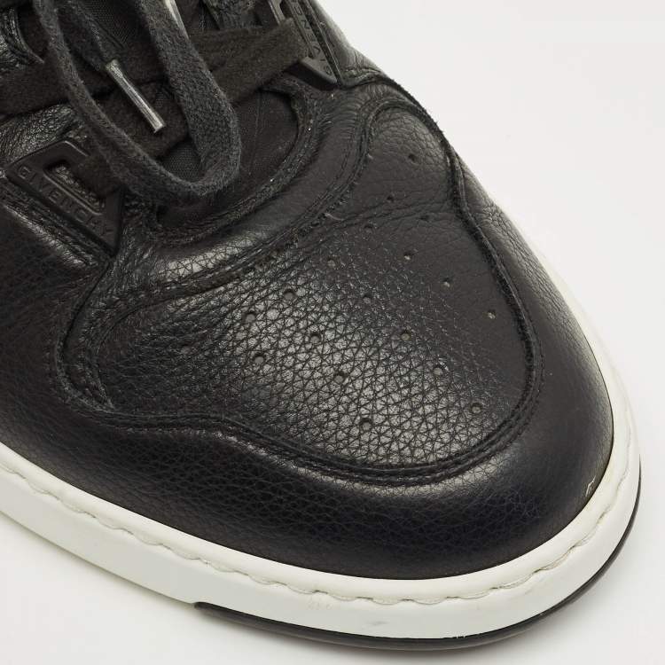 Pre Owned Givenchy White/Black Leather Runner Lace-Up Sneakers Size 43