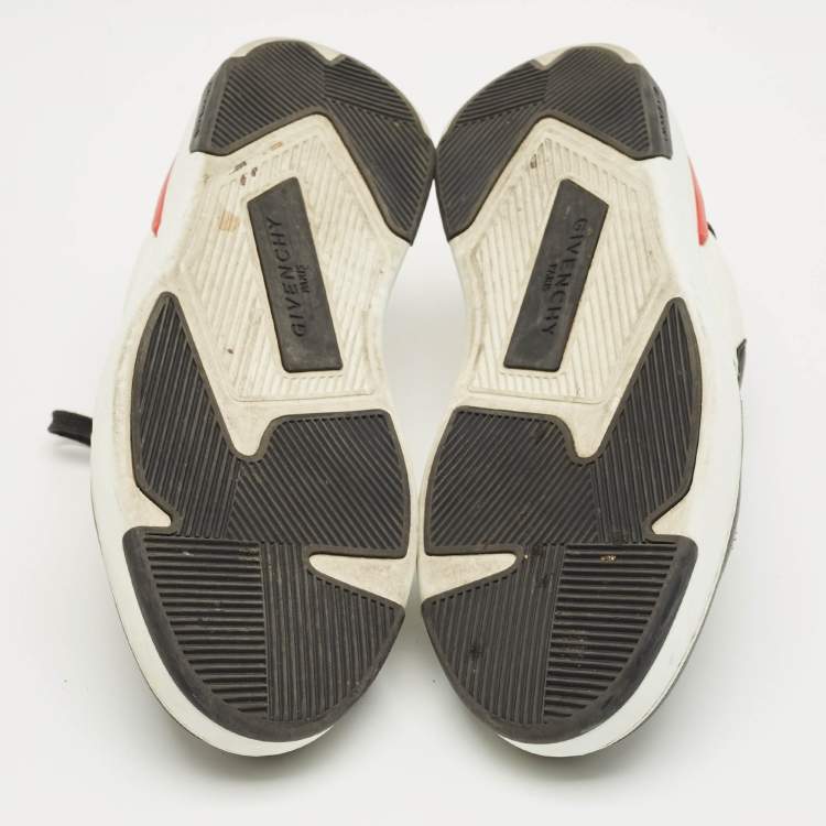 Pre Owned Givenchy White/Black Leather Runner Lace-Up Sneakers Size 43