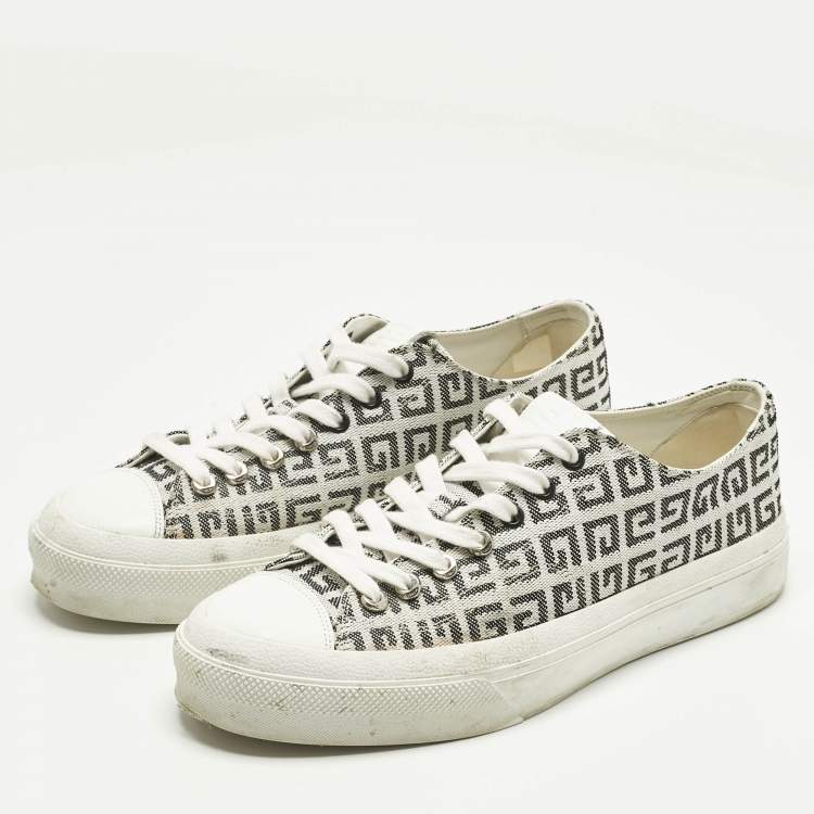 Pre Owned Givenchy White Canvas City Low Top Sneakers Size 42